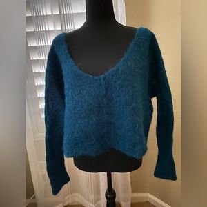 Free People oversized crop wool sweater, Sz M